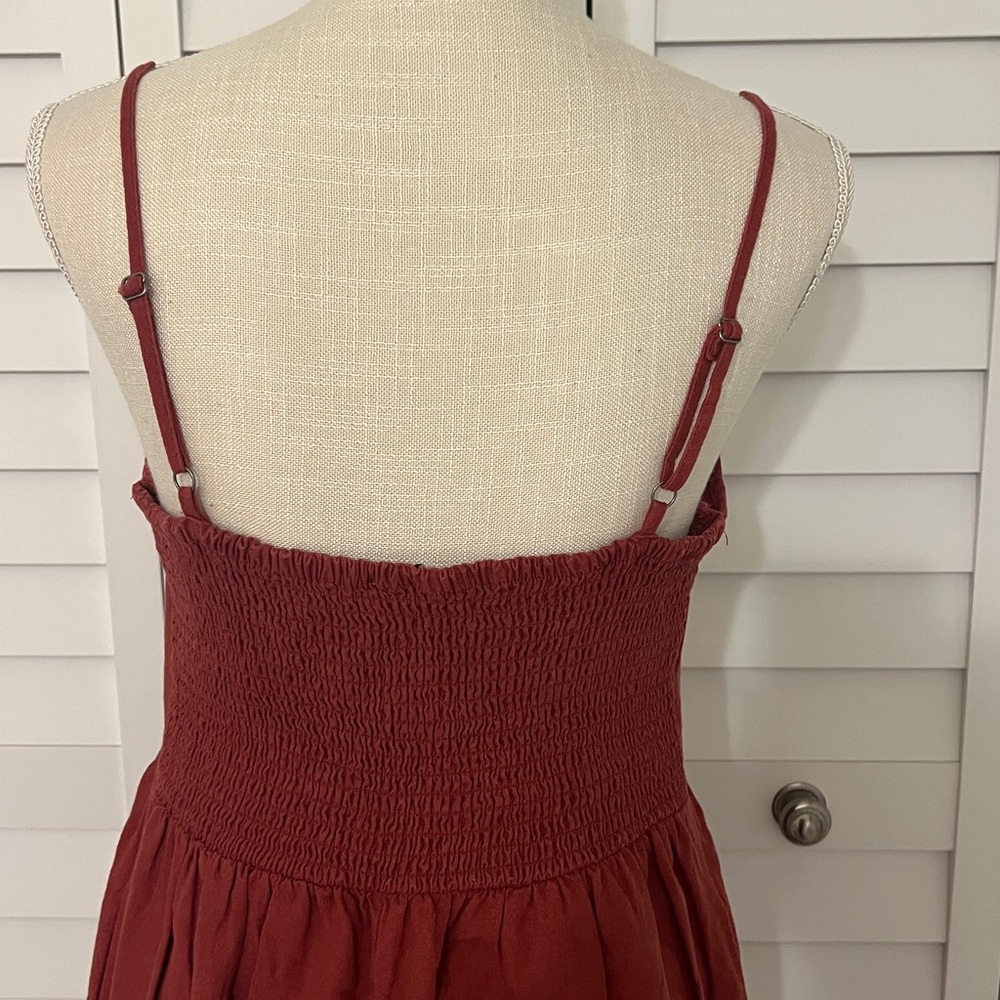 Crop Rust Palazzo Jumpsuit - Picture 4 of 7